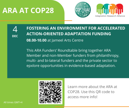 ARA Funders' Roundtable: Fostering an environment for accelerated action-oriented adaptation funding [invite only]